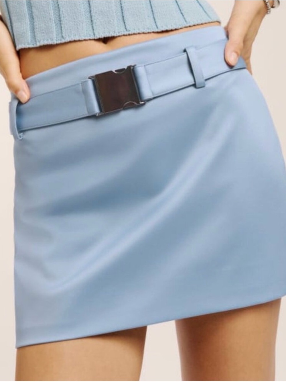 Reformation Carla Low Waist Belted Satin Skirt
